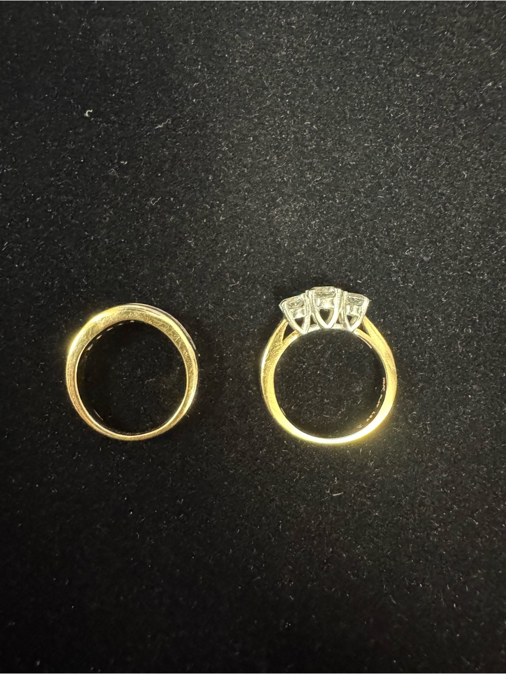 14k Yellow Gold Past Present Future Ring and Wedding Band - The Leo Diamond - Picture 11 of 11